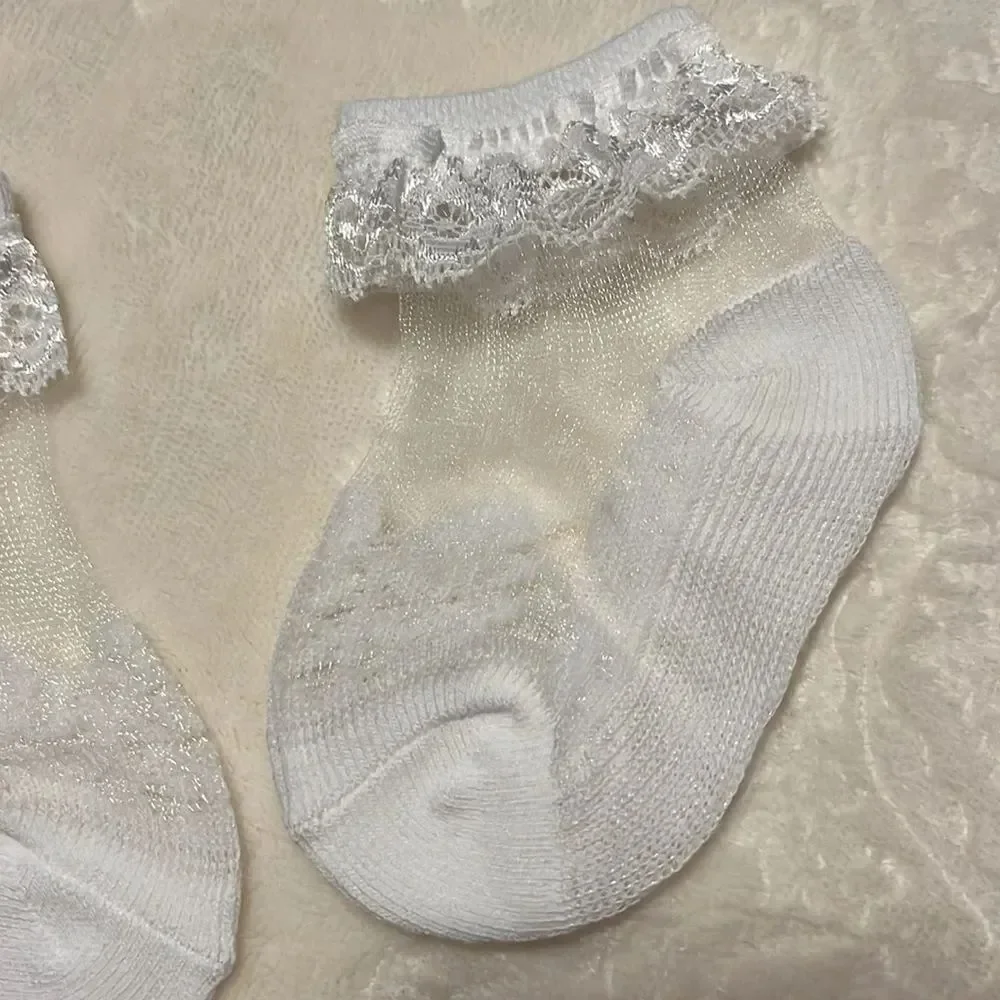 BABY / TODDLER SOLID LACE BREATHABLE SOCKS